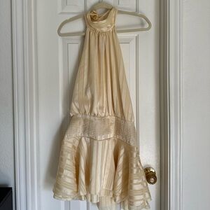 Elegant Cream Halter Dress